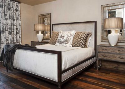 bedroom at the Yellowstone Club Residence designed by Elizabeth Robb Interiors