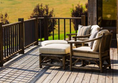 deck at the Bozeman Retreat designed by Elizabeth Robb Interiors