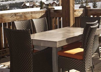 deck at the Yellowstone Club Residence designed by Elizabeth Robb Interiors