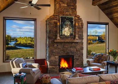 great room at the Shields River Residence designed by Elizabeth Robb Interiors