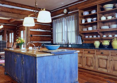 kitchen at the Aspen Ranch designed by Elizabeth Robb Interiors