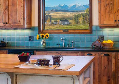 kitchen at the Shields River Residence designed by Elizabeth Robb Interiors