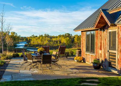 patio at the Shields River Residence designed by Elizabeth Robb Interiors