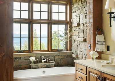 bathroom in The Big EZ residence with interior design by Elizabeth Robb Interiors