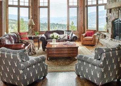 living room in The Big EZ residence with interior design by Elizabeth Robb Interiors