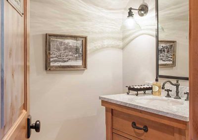 clean powder room of Moonlight residence designed by Elizabeth Robb Interiors