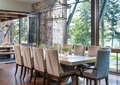 dining room in the Flathead Lake retreat by Elizabeth Robb Interiors