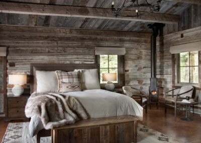 Master Bedroom in a rustic cabin