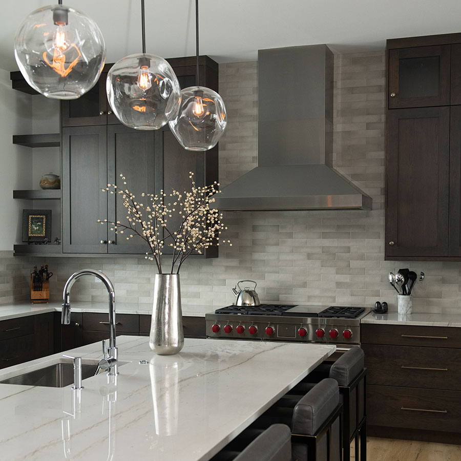 Kitchen island and range