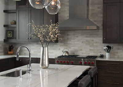 Kitchen island and light fixtures